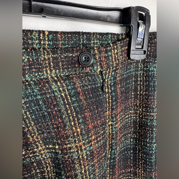 Cato 14 Brown Plaid Stripe Straight Fringed Skirt - Picture 7 of 10